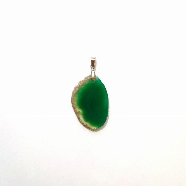  Agat (wisior) - plaster zielony naturalny ok. 5 cm