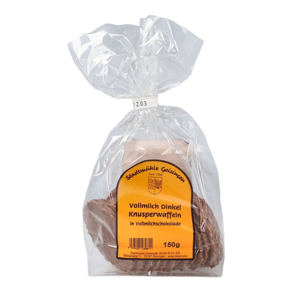 Chrupiące wafle mleczna czekolada 150g